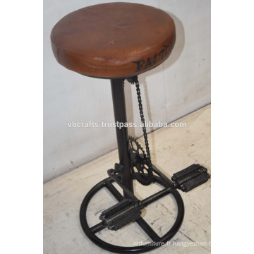 Tabouret de bar reconstitué industriel Siège en cuir Pièces de vélo